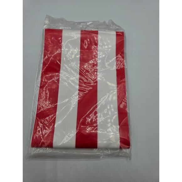 Vintage 1960s Candystripe Ribbon Christmas Decor Red White Lantern Post Trim - Picture 2 of 3
